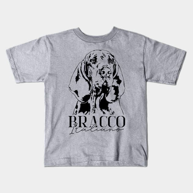 Bracco Italiano dog Portrait Kids T-Shirt by wilsigns